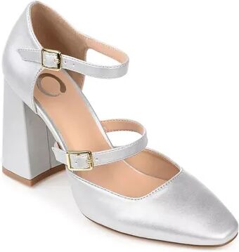 Journee Collection Isadorah Women's Mary Jane Heels, Size: 11, Silver