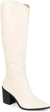 Journee Collection Daria Tru Comfort Foam Women's Knee-High Western Boots, Size: 11 W XWc, Lt Beige