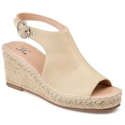 Journee Collection Crew Women's Espadrille Wedges, Size: 7, Natural