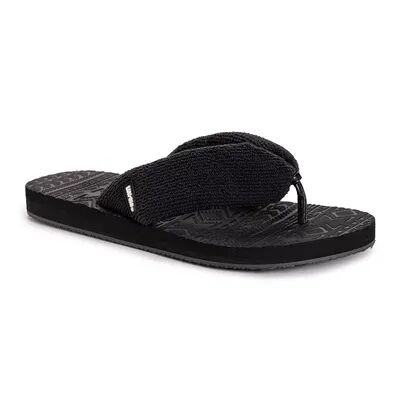 LUKEES by MUK LUKS Women's Sand Lot Thong Flip-Flop Sandals, Size: 11, Black