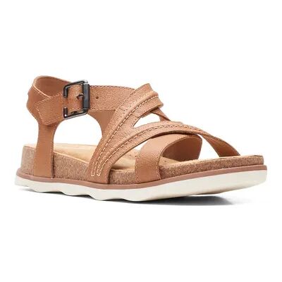 Clarks Brynn Ave Women's Leather Sandals, Size: 9, Lt Brown