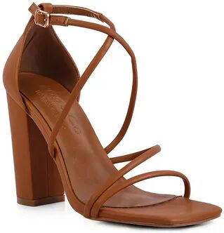 Cole Haan Rag & Co Opulence Women's Leather Strappy Block Heel Sandals, Size: 7, Brown