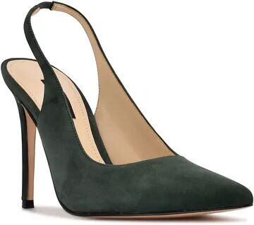 Nine West Feather Women's Suede Sling Back Pumps, Size: 6, Dark Green