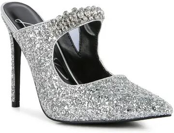 London Rag Twinklet Women's Glitter High Heel Shoes, Size: 6, Silver