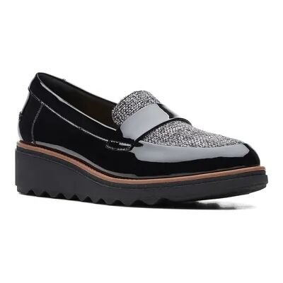 Clarks Sharon Gracie Women's Loafers, Size: 8.5, Black Tweed
