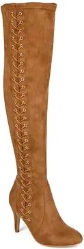 Journee Collection Abie Tru Comfort Foam Women's Thigh-High Boots, Size: 6 Wc, Med Brown