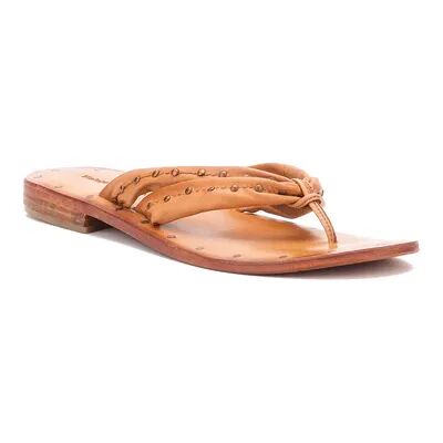 Vintage Foundry Co. Hera Women's Leather Flip Flop Sandals, Size: 8, Lt Brown