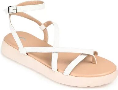 Journee Collection Jeselia Tru Comfort Foam Women's Ankle Strap Sandals, Size: Medium (12), White