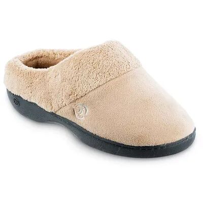 isotoner Women's isotoner Mixed Microterry Hoodback Slippers, Size: 9.5 - 10, Lt Brown