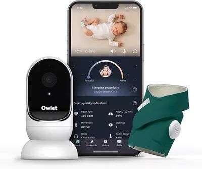 Owlet Dream Duo Dream Sock Baby Monitor and Camera Set, Dark Green