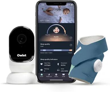 Owlet Dream Duo Sock Baby Monitor and Camera, Blue