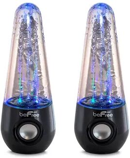 beFree Sound Bluetooth LED Dancing Water Multimedia Speakers, Black