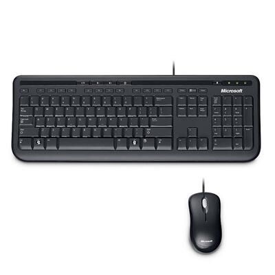 Microsoft 600 Wired Desktop Keyboard and Mouse, Black