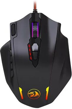 Redragon M908 Impact 12400 DPI Gaming Mouse with RGB Backlighting, Black