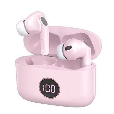 Visual Land SOUNDWAVE A1 Active Noise Cancelling True Wireless Bluetooth v5.3 Earbuds, Pink