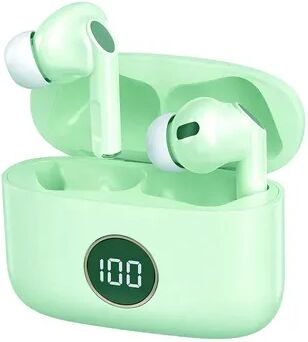 Visual Land SOUNDWAVE A1 Active Noise Cancelling True Wireless Bluetooth v5.3 Earbuds, Green