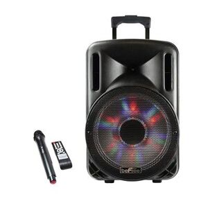 beFree Sound 12-Inch 2500 Watt Bluetooth Portable Party PA Speaker with Illuminating Lights, Black