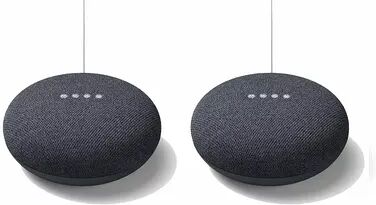 Google Nest Mini Charcoal Smart Speaker 2-Pack, Multicolor