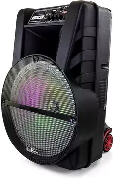 beFree Sound 15-Inch Bluetooth Portable Rechargeable Party Speaker with LED Lights, Black