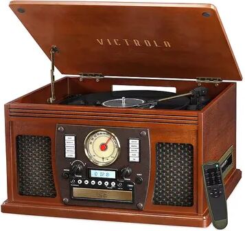 Victrola Navigator Classic Bluetooth Record Player with USB Encoding and 3-speed Turntable, Brown