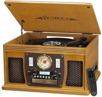 Victrola Navigator Classic Bluetooth Record Player with USB Encoding and 3-speed Turntable, Brown