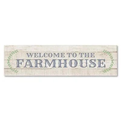 COURTSIDE MARKET Welcome Farmhouse Board Panel, Multicolor, 6X24