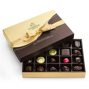 Godiva 22-Piece Dark Chocolate Gold Ribbon Gift Box, Multicolor