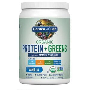 Garden of Life Organic Protein + Greens Powder - Vanilla, Multicolor, 17.4 Oz