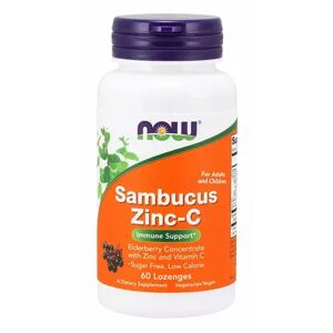 NOW Foods Sambucus Zinc-C - 60 Lozenges, Multicolor, 60 CT