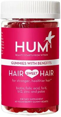 HUM Nutrition Hair Sweet Hair - Hair Growth Vegan Gummies with Biotin and Folic Acid, Multicolor