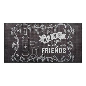Nicole Miller New York Cook N Comfort Traditional Graphic Wine Pairs Nicely Anti-Fatigue Kitchen Mat - 20'' x 39'', Brown, 20X39