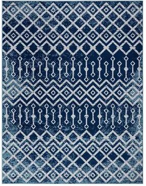 KHL Rugs Alexa Contemporary Geometric Area Rug, Blue, 5X7 Ft