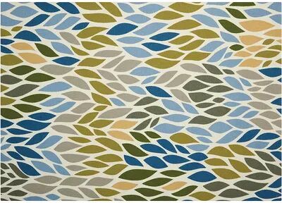 Nourison Home & Garden Leaves Geometric Indoor Outdoor Rug, Multicolor, 4X6 Ft