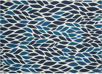 Nourison Home & Garden Leaves Geometric Indoor Outdoor Rug, Blue, 8X11 Ft