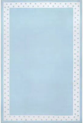 nuLOOM Laylani Machine Washable Kids Polka Dot Border Area Rug, Blue, 5X8 Ft