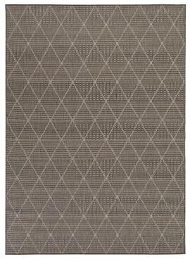 Ottomanson Jardin Collection Diamond Trellis Design Non Shedding Indoor/Outdoor Rug, Grey, 5X7 Ft