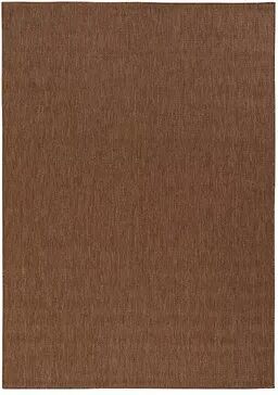 Ottomanson Jardin Collection Solid Design Non Shedding Indoor/Outdoor Rug, Brown, 2.5X7 Ft