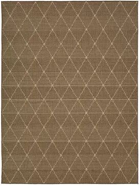 Ottomanson Jardin Collection Diamond Trellis Design Non Shedding Indoor/Outdoor Rug, Brown, 5X7 Ft