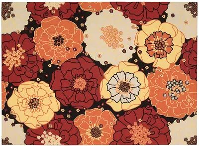 Nourison Home & Garden Floral II Area Rug, Black, 8X11 Ft