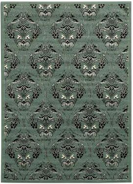 Linon Elegance England Damask Rug, Blue, 5X7 Ft