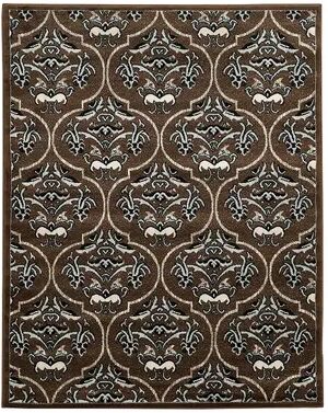 Linon Elegance England Damask Rug, Brown, 5X7 Ft