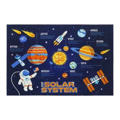 Gertmenian Teach Me Education Solar System 6'2'' x 9'6'' Rug, Blue, 6X9 Ft