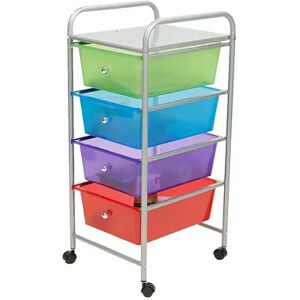 Mind Reader Storage Trolley Rolling Cart With Removable Containers, Multicolor, ORGANIZER