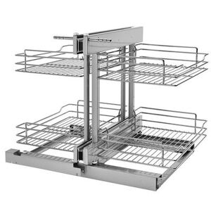 Rev-A-Shelf 5PSP-15SC-CR 15-Inch Blind Corner Organizer with Soft Close, Chrome, Silver