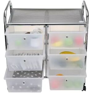 Mind Reader 6 Drawer Rolling Utility Cart, White, ORGANIZER