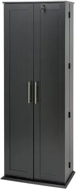 Prepac Grande Locking Multimedia Storage Cabinet, Black, Furniture