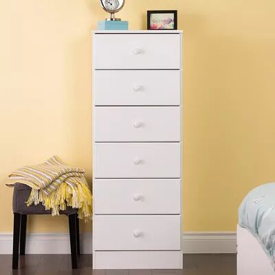 Prepac Astrid 6-Drawer Tall Dresser, White