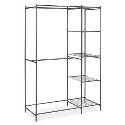 Whitmor Metal Double Rod & 5-Shelf Closet Organizer, Grey