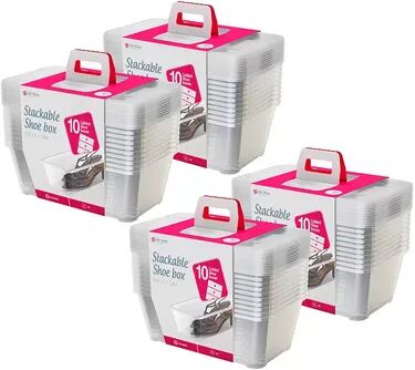 Life Story 5.7-Liter Clear Shoe & Closet Storage Box Stacking Container, 40 Pack, Clrs