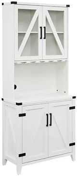 Home Source Rustic Bar Storage Cabinet, White